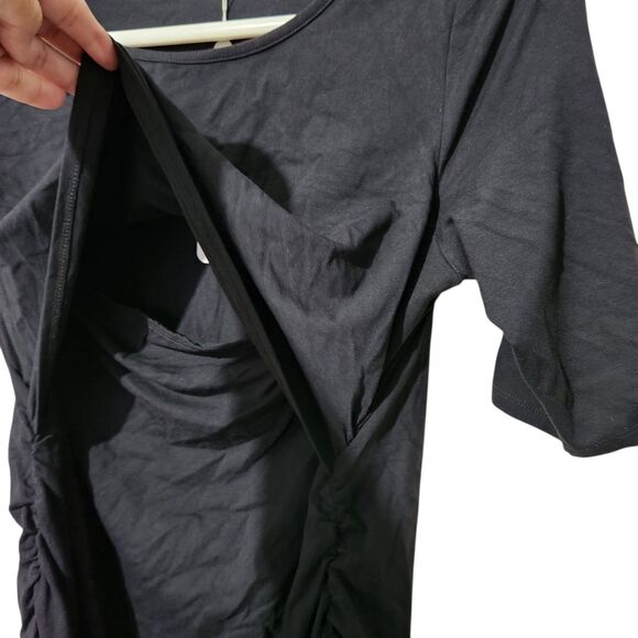 Pokkori Kimi Kai Maternity Dress Size XL Black Stretch Short Sleeve - Picture 2 of 12